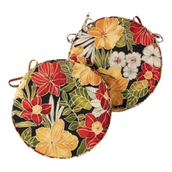 Greendale Home Fashions Outdoor Round Chair Pad 2-Pack