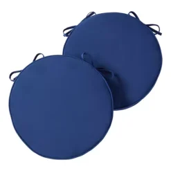 Greendale Home Fashions Outdoor Round Chair Pad 2-Pack -Home Decor Shop 6375471 Marine Blue