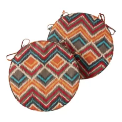Greendale Home Fashions Outdoor Round Chair Pad 2-Pack -Home Decor Shop 6375471 Surreal