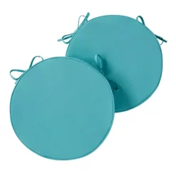 Greendale Home Fashions Outdoor Round Chair Pad 2-Pack -Home Decor Shop 6375471 Teal