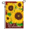 G128 Garden Flag Welcome 4 Sunflowers 12"x18"