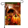 G128 Garden Flag Welcome Cornucopia With Pumpkin 12"x18" 150D