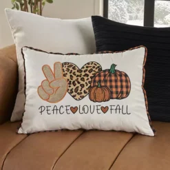 Mina Victory Holiday Peace, Love, Fall 14 In. X 20 In. Indoor Throw Pillow -Home Decor Shop 6536681 ALT3