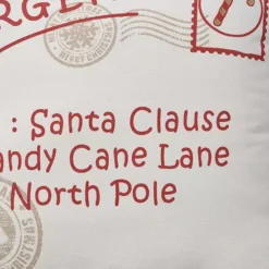 Mina Victory Holiday Christmas Printed Santa Postcard Throw Pillow -Home Decor Shop 6536683 ALT2