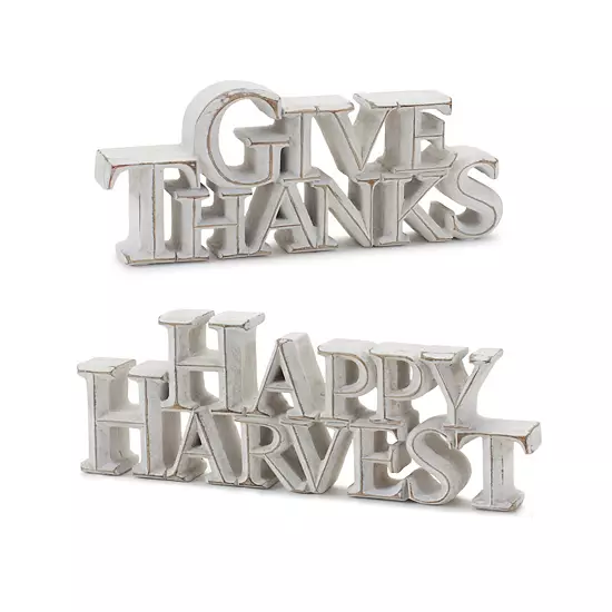 Melrose 2-Piece Happy Harvest Sentiment Sign Table Decor 1 Melrose 2-Piece Happy Harvest Sentiment Sign Table Decor