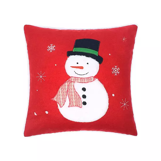Levtex Home White Pine Snowman Applique Throw Pillow 1 Levtex Home White Pine Snowman Applique Throw Pillow