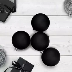 Northlight Set Of 32 Black Shatterproof Matte Christmas Ball Ornaments -Home Decor Shop 6619293 ALT