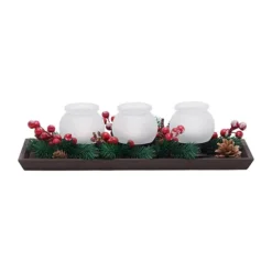 Studio 66 Balsam & Berries Glass Votives Centerpiece