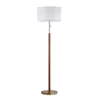Walnut And Brass Modern Stick Floor Lamp