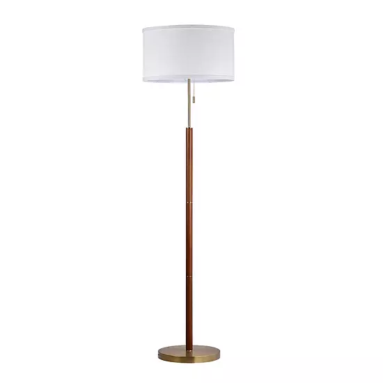 Walnut And Brass Modern Stick Floor Lamp 1 Walnut And Brass Modern Stick Floor Lamp