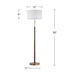 Walnut And Brass Modern Stick Floor Lamp 10 Walnut And Brass Modern Stick Floor Lamp -Home Decor Shop 6621743 ALT99