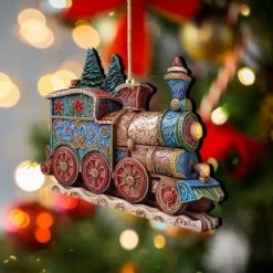 Christmas Train Wooden Christmas Ornaments By G. Debrekht - Christmas Decor -Home Decor Shop 6708703 ALT3