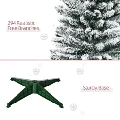 HOMCOM 5ft Snow Flocked Artificial Christmas Tree Slim Xmas Tree With Stand -Home Decor Shop 6790658 ALT4