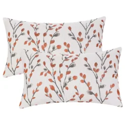 2Pcs Classical Embroidery Jacquard Teal Decoration Throw Pillow Cover Pattern Pillow Cases 12" X 20"