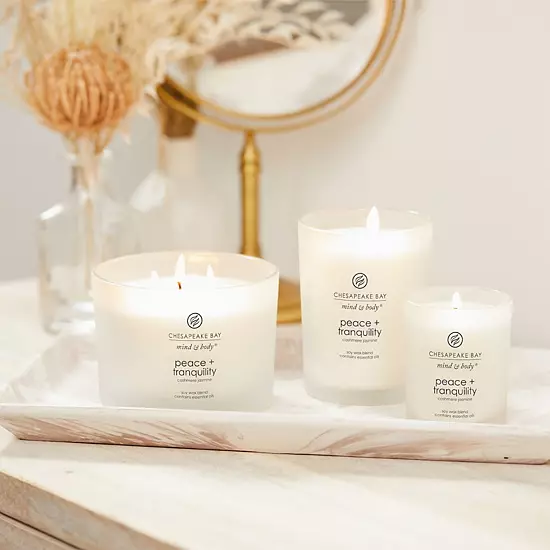 Chesapeake Bay Peace + Tranquility Cashmere Jasmine 3-Wick Jar Candle 4 Chesapeake Bay Peace + Tranquility Cashmere Jasmine 3-Wick Jar Candle - Image 4