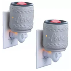 Candle Warmers Etc. 2-Pack Embossed "Love" Plug-In Fragrance Warmers