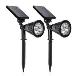 Techko 2-Piece Solar-Powered Pathway Spotlights Set