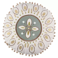 Levtex Home Cosima Round Pompom Round Throw Pillow