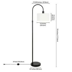 Finley & Sloane Veronica 70" Tall Arc Floor Lamp With Fabric Shade -Home Decor Shop 7014821 ALT5