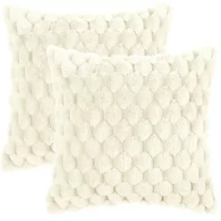 Pack Of 2 Soft Decorative Throw Pillow Covers Plush Cushion Pillowcase For Sofa 16" X 16"