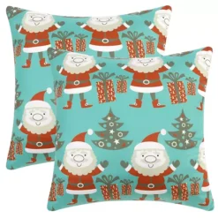 2 Pcs Printed Throw Pillow Covers Velvet Cushion Covers For Sofa Chair Couch 18 X 18 Inch -Home Decor Shop 7071512 Green Red