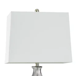 Grey Dimpled Table Lamp With White Lamp Shade -Home Decor Shop 7121179 ALT21