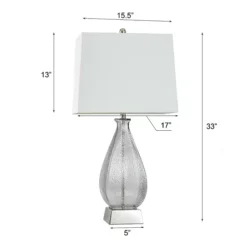 Grey Dimpled Table Lamp With White Lamp Shade -Home Decor Shop 7121179 ALT60