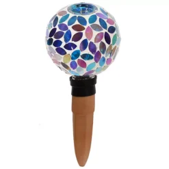 Sunnydaze Decor Sunnydaze Mosaic Glass Watering Globe With Clay Spike