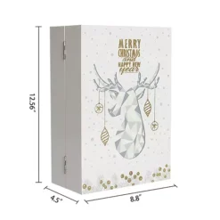 Polar Elegance Wooden Christmas Advent Calendar Book With Led-lit Winter Forest Scene - 24 Drawers -Home Decor Shop 7159577 ALT2