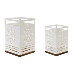 Melrose Metal Snowflake Candle Holder Table Decor 2 Pc Set