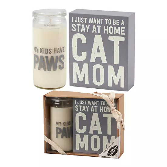 By Kathy Cat Mom Box Sign Candle Set 1 By Kathy Cat Mom Box Sign Candle Set