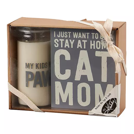 By Kathy Cat Mom Box Sign Candle Set 2 By Kathy Cat Mom Box Sign Candle Set - Image 2
