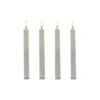 LumaBase Luminarias Battery Operated 3D Wick Flame Taper Candle Set Of 4