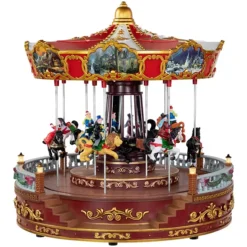 Northlight 14" LED Animated & Musical Carousel Christmas Floor Decor