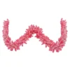 Northlight Pre-lit Flocked Pink Artificial Christmas Garland