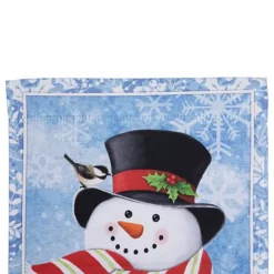 Northlight Snowman With Wreath Outdoor Christmas Garden Flag -Home Decor Shop 7232190 ALT4