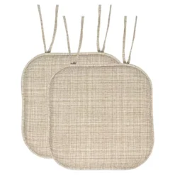 Sweet Home Aria Memory Foam Non-Slip Chair Cushion With Ties 2-Pack