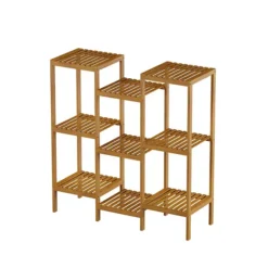 Pure Garden 9-Tier Freestanding Bamboo Plant Stand