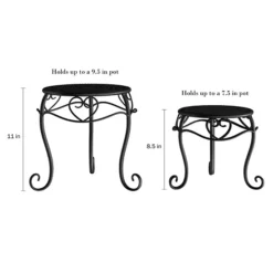 Pure Garden 2-Piece Nesting Wrought Iron-Inspired Plant Stands -Home Decor Shop 7260639 ALT6