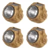 Pure Garden Outdoor Solar LED Rock Lights 4-Pack