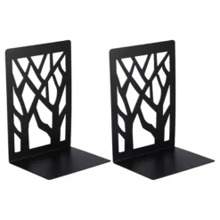 Book Ends, 1 Set Metal Bookends For Shelves Decorative Tree Book Shelf For Office Home Library