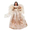 Kurt Adler 16-Inch White/Rose Gold Black Angel Tree Topper