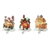Glitzhome 3 Pcs Resin Gnomes Stocking Holder, 7.5 Inch Xmas Hanging Hooks For Stockings