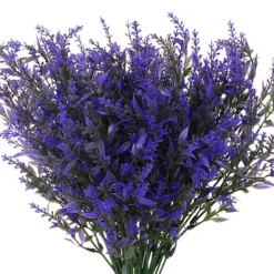 8 Pcs Artificial Lavender Bundle Fake Flowers Bouquet Faux Plastic Flowers