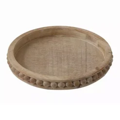 Storied Home Whitewashed Round Decorative Wood Tray -Home Decor Shop 7394672 ALT2