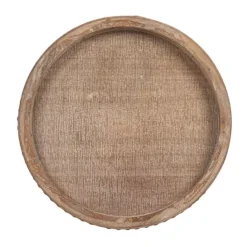 Storied Home Whitewashed Round Decorative Wood Tray -Home Decor Shop 7394672 ALT3