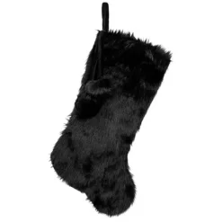 Northlight Faux Fur Christmas Stocking With Pom Poms