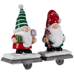 Northlight Santa Gnomes Christmas Stocking Holders - 6.25" - Set Of 2 -Home Decor Shop 7400356 ALT3