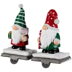 Northlight Santa Gnomes Christmas Stocking Holders - 6.25" - Set Of 2 -Home Decor Shop 7400356 ALT4