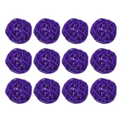 12 Pcs Wicker Rattan Balls 1.2In For Vase Fillers Party Decorative -Home Decor Shop 7415982 Dark Purple